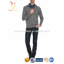 Hombre de cuello alto Medio Botón Pullover Cachemira